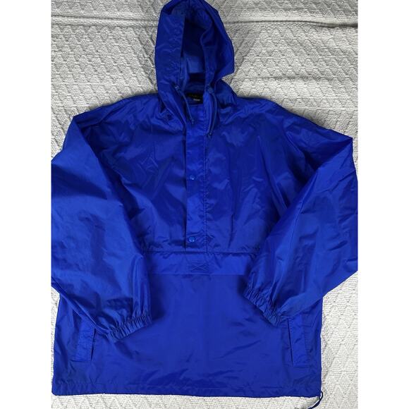 Vintage J.Crew Oarsman Men’s XL Blue Nylon Pullover Windbreaker Jacket 90s - Picture 1 of 8
